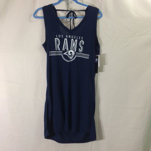 NEW L.A. Rams Womens Swim Beach Cover Up NWT Navy V-Neck Sleeveless Medium - Picture 2 of 6